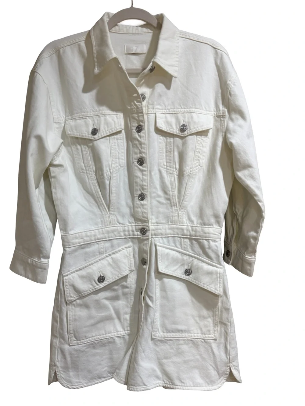 🤍 7 For All‎ Mankind Surplus White Romper Size Medium Utility Short Jumpsuit